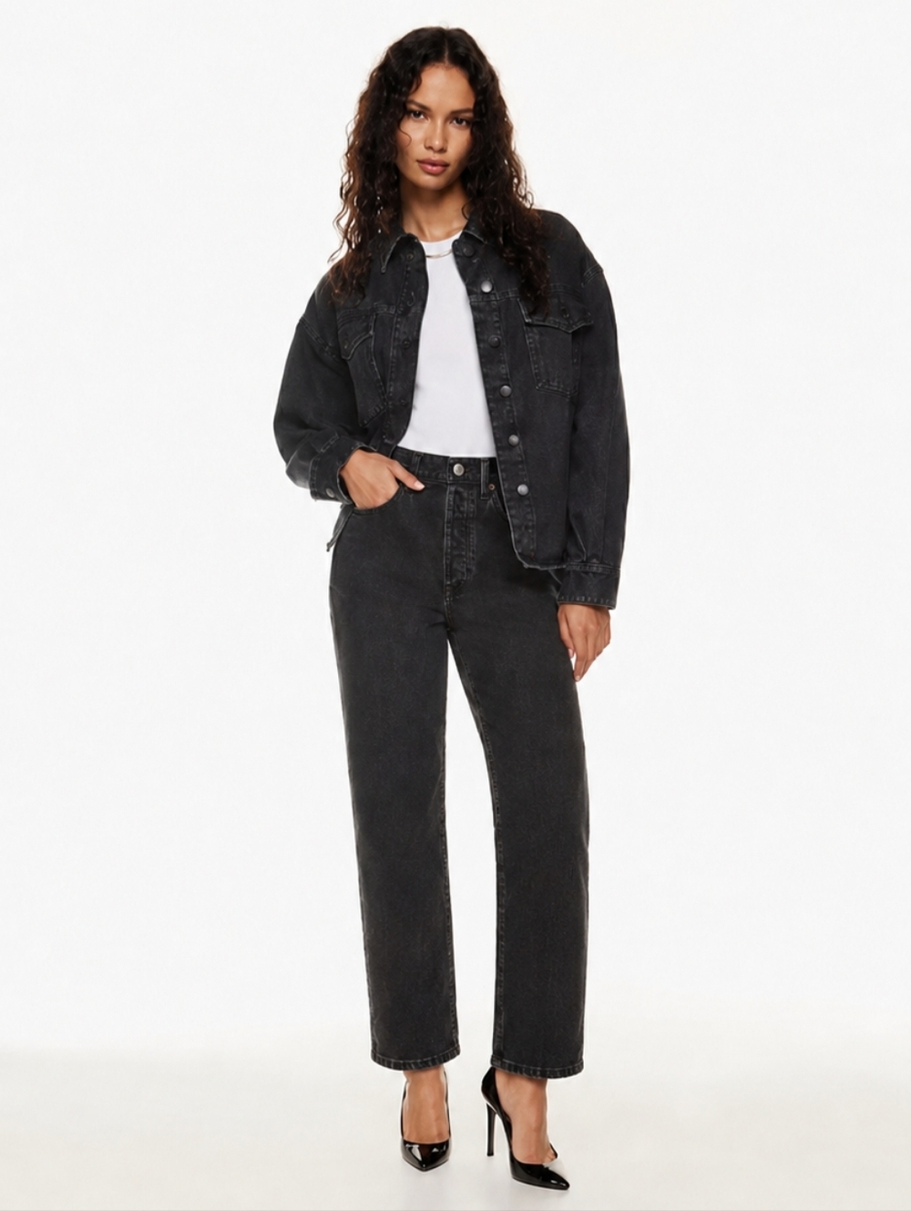 Denim Forum BF High Rise Loose Jeans Black W28 L28
